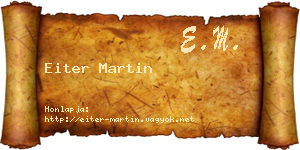 Eiter Martin névjegykártya